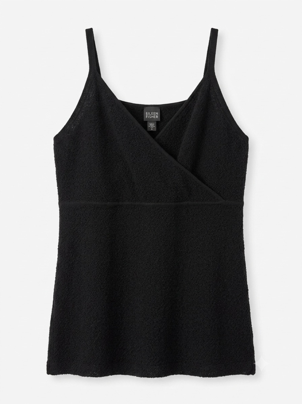 Eileen Fisher 100% Wool Sleeveless Wrap-Style Top - Size M - Black